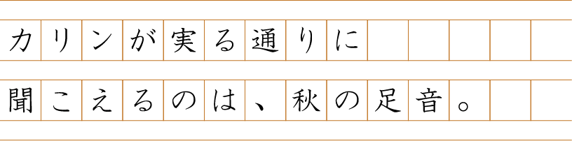 カリンが実る通りに聞こえるのは、秋の足音。
